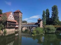 The Pegnitz River and Henkersteg Bridge